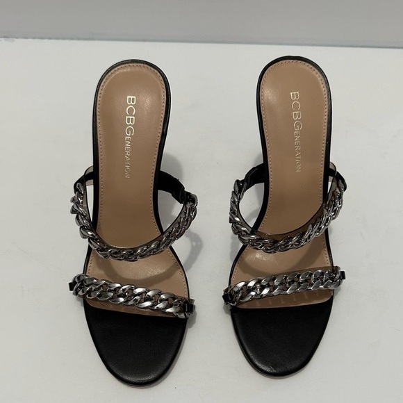 BCBGeneration Womens Jesta Chain Slip-On Open Toe Slide Shoes Size 7 M - Picture 7 of 10